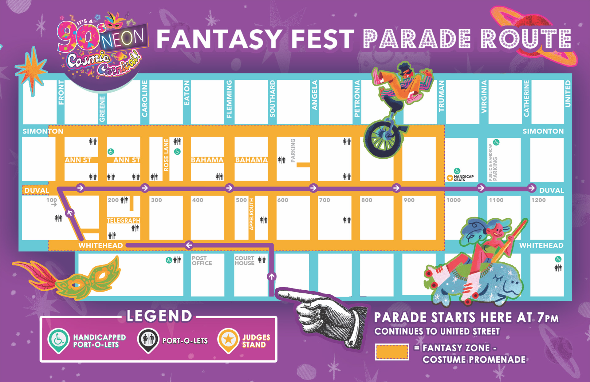 Fantasy Fest Parade Route Map